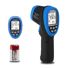 Infrared Thermometer AP-3272 Pyrometer Laser Thermometer -58° to 3272°F(-50~1800℃) Pyrometer D:S=50:1 High Temp Thermometer, Non Contact IR Thermometer Gun with Backlit & Flashlight for Kiln Forge