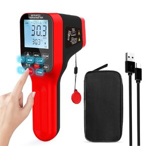 Digital Laser Thermometer AP-1800C Pyrometer with Colorful Screen -58~3272°F(-50~1800℃) DS 50:1 Infrared Thermometer Non Contact IR High Temp Gun with Backlit Flashlight Max/Min Alarm Set