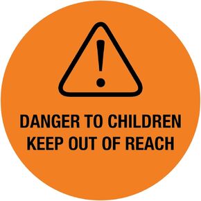 Apothecary Products 1.5" Caution Tape and Labels, Great for Pharmacy and Tubes, Keep Out of Reach Label, Opioid Risk of Overdose and Addiction, Pack of 1000, Orange, Made in The USA