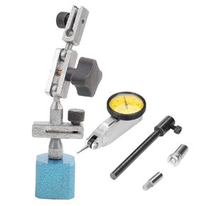 Dial Test Indicator, 0-0.8mm Dial Test Indicator Gauge Adjustable Magnetic Base Stand Holder with Yellow-face, Dial Base Holder
