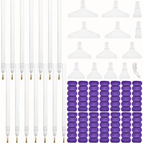Bewudy 14 Pcs Diamond Painting Pens 5D DIY Diamond Embroidery Pen Diamond Painting Tools Drawing Point Drill Pen Diamond Art Tools Accessories Pen with Rubber Sleeve for Diamond Crafts