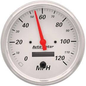 AUTO METER 1389 Arctic White Electric Programmable Speedometer,5.000 in.
