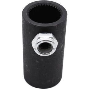 1 pc Black SHLPDFM Steering Coupler 3/4"-36 Spline to 3/4" Round Smooth Steering Shaft Coupler Non-Flex Standard Coupler