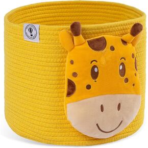 petitvoyager Lion Baby Basket - Charming Cotton Rope Nursery Basket, Cute Basket for Lion Nursery Decor and Toy Baskets for Kids Room, Baby Shower Gift Basket, Decorative Animal Baskets for nursery