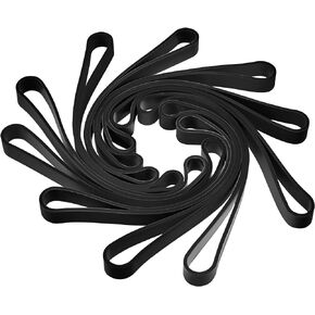 Fabbay 10 Pcs Large Heavy Duty Silicone Rubber Bands 8 Inch Thick Black Rubber Bands Big Silicone Elastic Strap for Wrapping File(Standard Resilience)