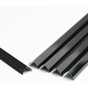 Trimold L Molding Stainless Steel Corner Guards with 90° Angle for Wall Cabinet Baseboard Protection and Decoration, 3ft x 0.59in (3pcs)