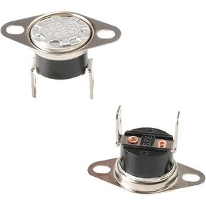 Fielect 2Pcs KSD301 Thermostat 55ｰC/131ｰF Normal Closed N.C Adjust Snap Disc Limit Control Switch Microwave Thermostat Thermal Switch Bent Feet