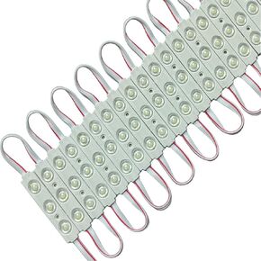 LED Module Super Bright 100 PCS White 6500K 5730SMD 3 LED Module Waterproof Decorative Light for Letter Sign Advertising Signs with Tape Adhesive Backside (White)