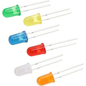 Waycreat 100PCS 5mm White LED Diode Lights Diffused Emitting LEDs for High Intensity Super Bright Lighting Bulb Lamps Electronics Components Lamp Diodes