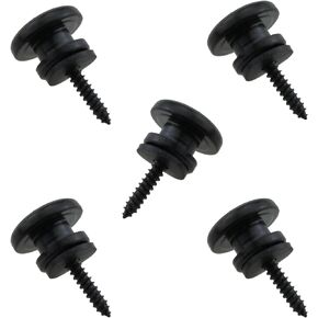 SQXBK 5PCS 15x15mm Metal Strap Buckle Tail Pin Guitar Strap Buckle Pegs Electric Guitar Tail Peg Black Mushroom Head Guitar Anti Detachment Strap Peg Suitable for Guitar and Bass