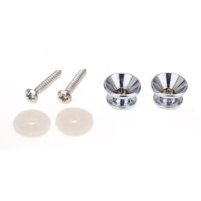Musiclily Pro Metal Strap Buttons End Pins for Fender Style Electric Acoustic Guitar Bass, Black (Set of 2)