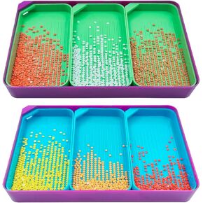 8 Pcs Trays Diamond Art Paintings, AIFUDA Diamond Art Paintings Tool Plastic Bead Sorting Tray Large Size Art Diamond Tray Accessories and Tools for DIY Crafts