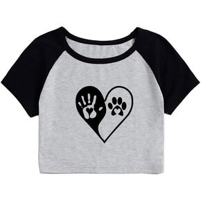 Women's Short top T-Shirt Summer Short top Fashion Trend Letter Print Spicy Girl Exposed Navel top Youth Girl