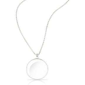 Rongon Magnifying Glass Pendant Necklace 5X Magnifiers Necklaces with 42mm Diameter Glass Jewerly Long Chain Magnifying Monocle Lens Book Reading Accessories for Parents（Gold）