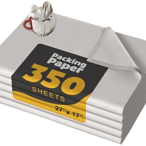 350 Newsprint Packing Paper for Moving 27" x 17" Moving Paper Packing Sheets - Protect Delicate Items with Wrapping Paper - Newspaper Paper for Packing Boxes - Moving Essentials By Crown Display