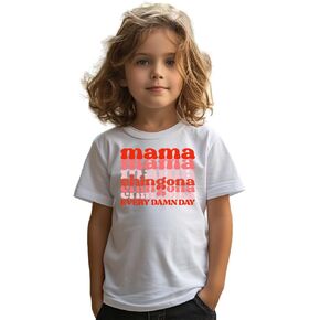 قميص عيد الأم للفتيات والأولاد والأطفال الصغار، تي شيرت I Love My Mama، تي شيرت Happy Mothers Day