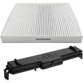 Ram Cabin Air Filter & Filter Access Door Compatible with Dodge Ram 1500 2500 3500 4500 5500 Avenger Caliber Journey Compass Patriot Chrysler 200 68318365AA Filter 68406048AA