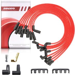 Micro Set of 9 Spark Plugs Wires Set Compatible with Chevrolet Blazer Silverado Oldsmobile GMC K1500 K2500 K3500 Sierra 4.3L V6 5.7L 5.0L V8 9746T