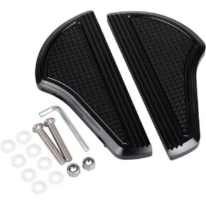 Motorcycle Driver Passenger Floorboards Front and Rear Footboards Set Fit for Harley Touring Electra Glide Road Glide Road King Street Glide 1993-2023 2 Pairs Black