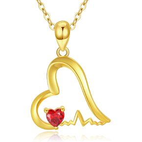 Cpckolf 14k Gold Heartbeat Necklace for Women Heart Shaped Pendant Nurse Necklace Jewelry Birthday Anniversary Nurses Week Graduation Mothers Day Gifts for Her Nursing Girlfriend Mom in Kuwait
