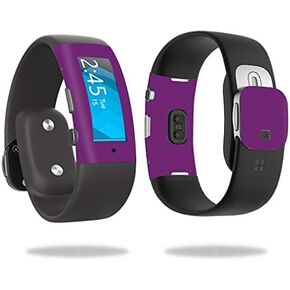 غلاف MightySkins متوافق مع Microsoft Band 2 وساعة لاصقة بلون أرجواني سادة