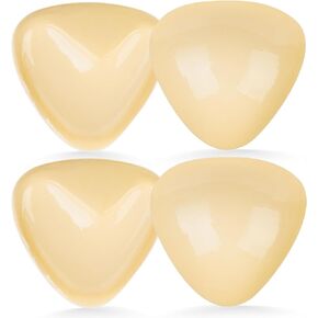 SERMICLE Double-Sided Sticky Bra Inserts - Self Adhesive Boob Pads Bra Pad Bra Inserts Waterproof Silicone Push up Pad (Beige Triangle V 2 Pair, One Size)
