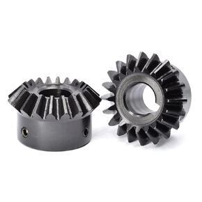 PGFUN 2 Pcs 2M 20 Teeth 8-18mm Shaft Hole Tapered Bevel Gear 1: 1#45 Steel 2 Module 90 Degree Steering Gear with M5 Fixing Hole(14mm)