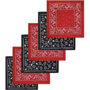 ToBeInStyle Pack of 6 Unisex Cotton Graphic Bandanas