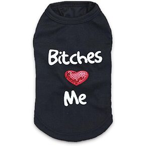 DroolingDog Small Dog Shirt Tee Shirts for Dogs T-Shirt XXS Puppy Boy Funny Clothes Black Dog Clothes