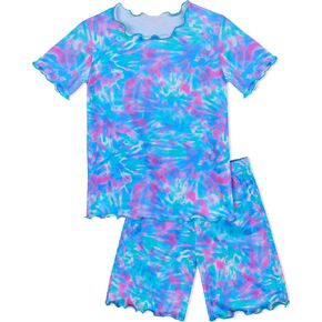 Sylfairy Baby Toddler Girls Pajama Sets Short Sleeve Top and Pants Sleepwear Jammies Set