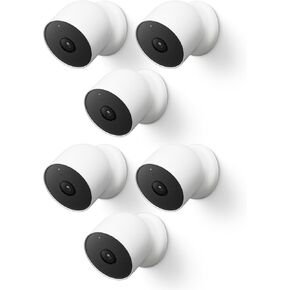 Google Nest Cam Outdoor or Indoor, Battery - 2nd Generation - 6 Pack