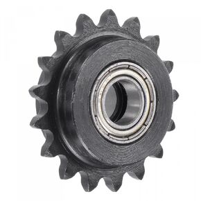 uxcell #25 Chain Idler Sprocket, 6mm Bore 1/4" Pitch 17 Tooth Tensioner, Black Oxide Finish C45 Carbon Steel with Insert Double Bearing for ISO 04C Chains