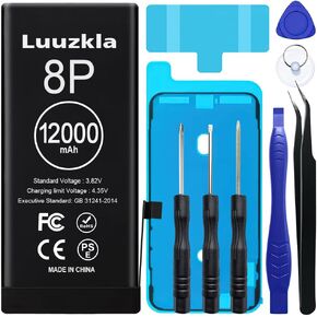 Luuzkla 12000mAh (2024 New Upgrade) Battery Compatible with iPhone 8 PLUS, Super Capacity Battery Replacement Compatible with iPhone 8 PLUS, with Full Tool Kits-0 Cycle High Capacity-24 Months Service
