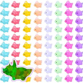 120Pcs Luminous Mini Resin Dinosaur Miniature Glow in The Dark Colorful Tiny Dinosaur Ornament for Garden Landscape Aquarium Dollhouse Birthday Party Room Decor DIY Crafts(8 Colors)