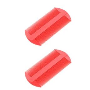 2Pcs Red Lice Comb,Double Sided Fine Tooth Combs,Fine Tooth Hair Combs For Kids,Adults Or Pet'S Long, Short, Fine,Thick Hair Tooth Head Nit Hair Combs For Pets Kids Adults Lice Treatments