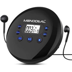 CD Player Portable, MONODEAL Rechargeable Portable CD Player for Car and Travel, Walkman CD Player with Headphone, Personal CD Player with LCD Display…