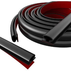 20 Feet Weather Stripping Door Seal Strip, Self-Adhesive D-Shape Door Weather Stripping for Door Frame, Soundproof Weatherstripping Soundproofing for Door Windows Insulation (Black)
