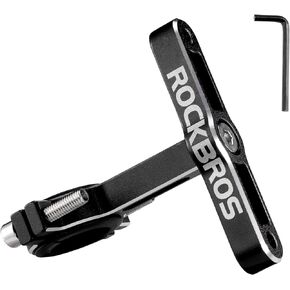 ROCKBROS Bike Bottle Cage Adapter Bicycle Seatpost Handlebar Water Bottle Mount Holder Adjustable Aluminum Bottle Cage for MTB Road Bike Beach Cruiser Black