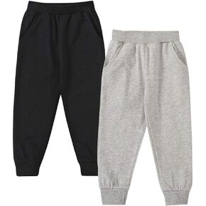 Looching 2 Pack طفل رضيع الأولاد سراويل قطنية الصلبة عادية سحب على عداء ببطء مع جيوب بنطلون طويل للأطفال الأطفال in Kuwait