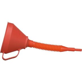 Attwood 14580-1 Marine Non-Splashing Filter Funnel with Handle and Long Flexible Nozzle, Red Finish