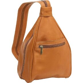 Le Donne Leather Ladies’ Sling Backpack - Colombian Cowhide Leather Backpack (Tan)