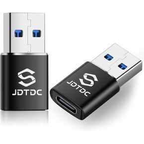 JSL JDTDC USB C to USB Adapter 2 Pack, USB C Female to USB Male Adapter Thunderbolt 4 to USB Converter USB Male Adapter Type-C to USB Adapter for Charging & Data Sync, for iPhone 15/iPad/MacBook
