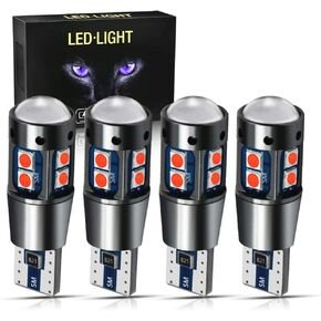 YEERON 4pcs 168 194 T10 LED Bulbs Super Bright 10x3030SMD Chips LED Lamp for Side Marker Door Wedge lights.(Red)