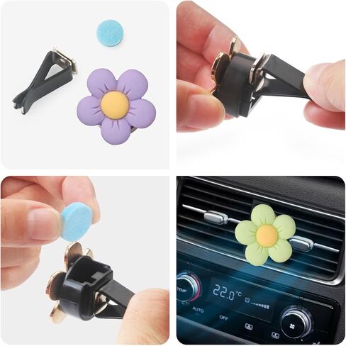 Cute Pink Car Decor Accessories for Women Teens, 6pcs Car Scent Air Fresheners Vent Clips, Girly Daisy Flower Decorations Interior Aesthetic Things Car Perfume Stuff Mothers Day Gifts for Her Mom Girl in Saudi Arabia