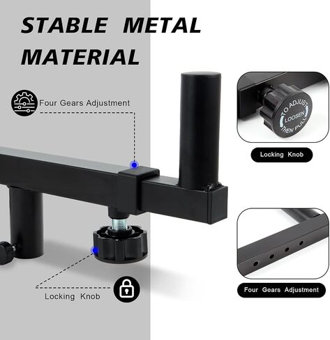 DecarDamai Dual Speaker Pole Mount Brackets for PA Speaker/DJ Speaker/Subwoofer/On Stage Speaker Stand, Speaker Stand Bar Adapter with Adjustable Width 15.8" - 22.8" in Saudi Arabia