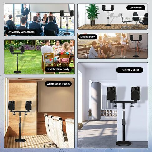 DecarDamai Dual Speaker Pole Mount Brackets for PA Speaker/DJ Speaker/Subwoofer/On Stage Speaker Stand, Speaker Stand Bar Adapter with Adjustable Width 15.8" - 22.8" in Saudi Arabia