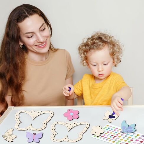 TREACLUB 8Pack Butterfly Dream Catcher Craft Kit for Kids, Unfinished Wooden Butterflies Wood for Painting, Butterfly Shaped Dream Catcher Craft for Home Classroom Brithday Spring Summer Art Activity in Saudi Arabia