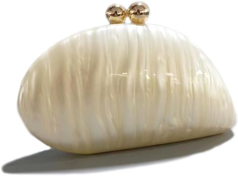 Acrylic Shell Shaped Bag Luxury Marble Clutch Evening Purses for Women Glitter Handbag for Wedding Cocktail Party Prom in Saudi Arabia