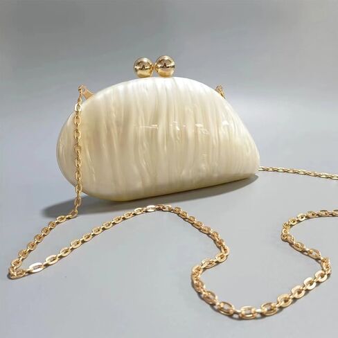 Acrylic Shell Shaped Bag Luxury Marble Clutch Evening Purses for Women Glitter Handbag for Wedding Cocktail Party Prom in Saudi Arabia