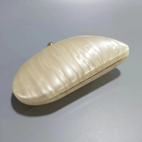 Acrylic Shell Shaped Bag Luxury Marble Clutch Evening Purses for Women Glitter Handbag for Wedding Cocktail Party Prom in Saudi Arabia
